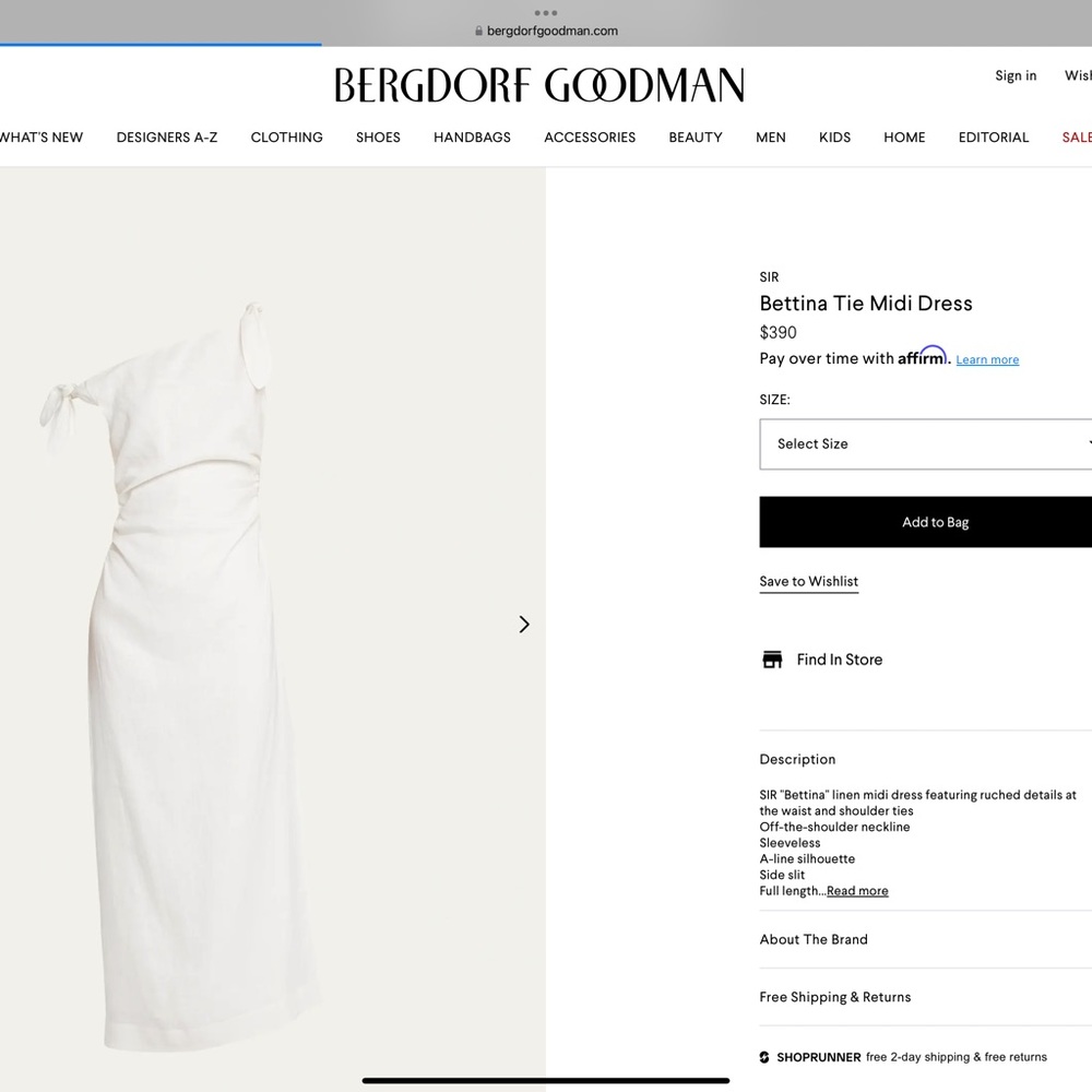 Sir one shoulder dress